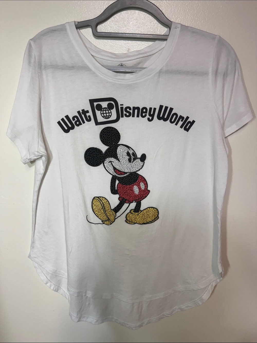 Walt Disney World Sequined White Mickey Mouse Tee